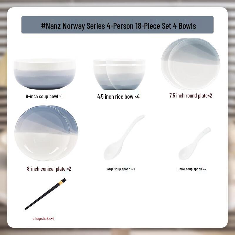 Mode Lanka Nancy Norway 18-Piece Ceramic Dinnerware Set