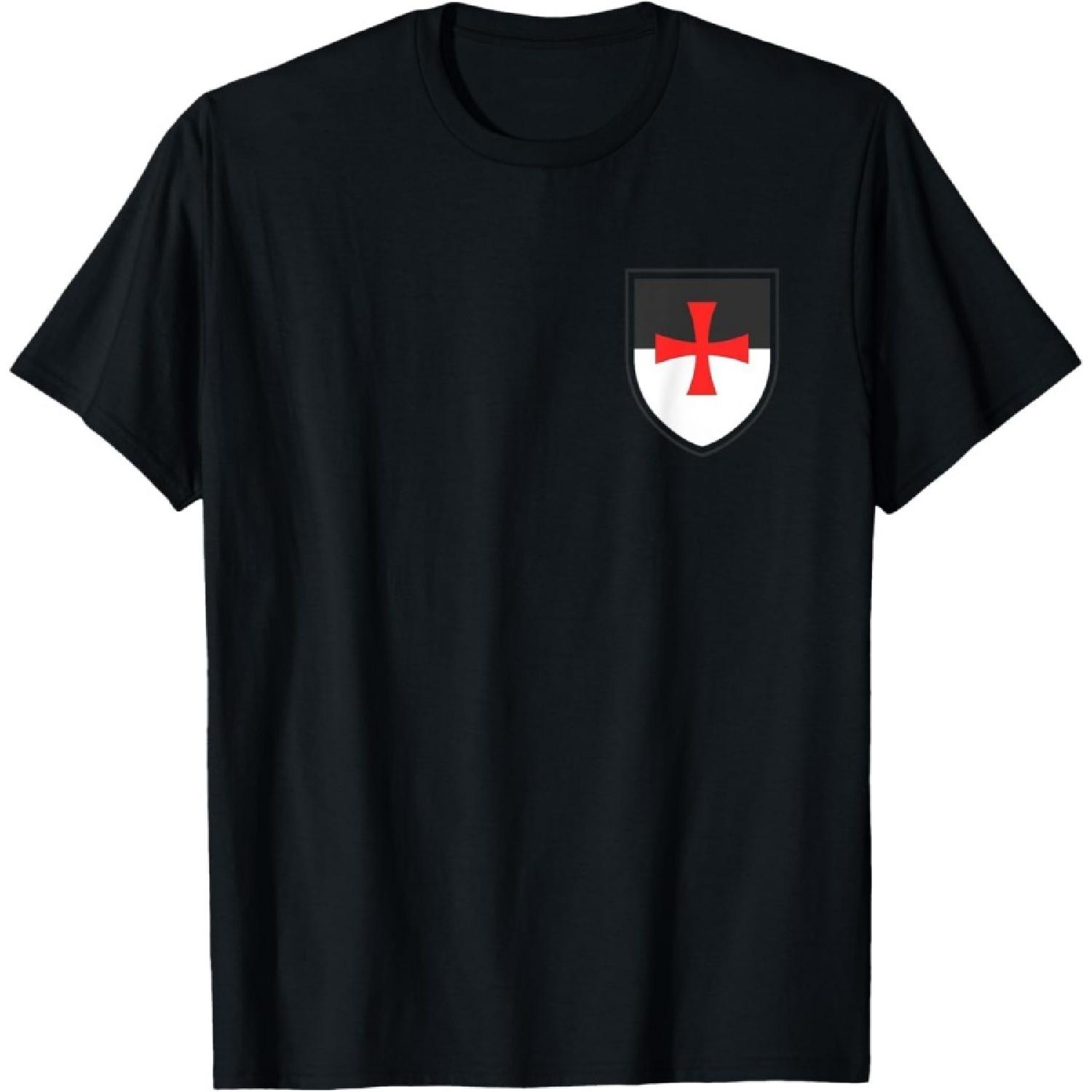 Huyarin Knights Templar Shield Cross Crusades Side Print T-Shirt T-Shirt S