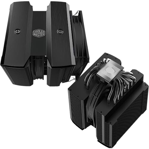 Cooler Master MasterAir MA824 Stealth 8 Heatpipe Dual-Tower & Lüfter Luftgekühlter CPU-Kühler für LGA1700, AM5 und AM4, MAM-D8PN-318PK-R1 (FN1995)