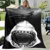 Cartoon-colored shark digital-printed polyester Bedroom velvet flannel cover blanket Fleece soft sofa cover blankets for beds
