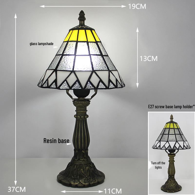 Tiffany Vintage Stained Glass Table Lamp for Bedside or Cafe