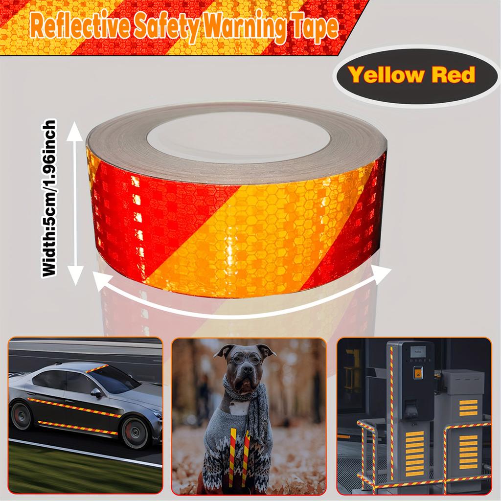 Reflective Adhesive Tapes for Truck Strong Reflection Hazard Warning Reflectors Waterproof Safety Sticker