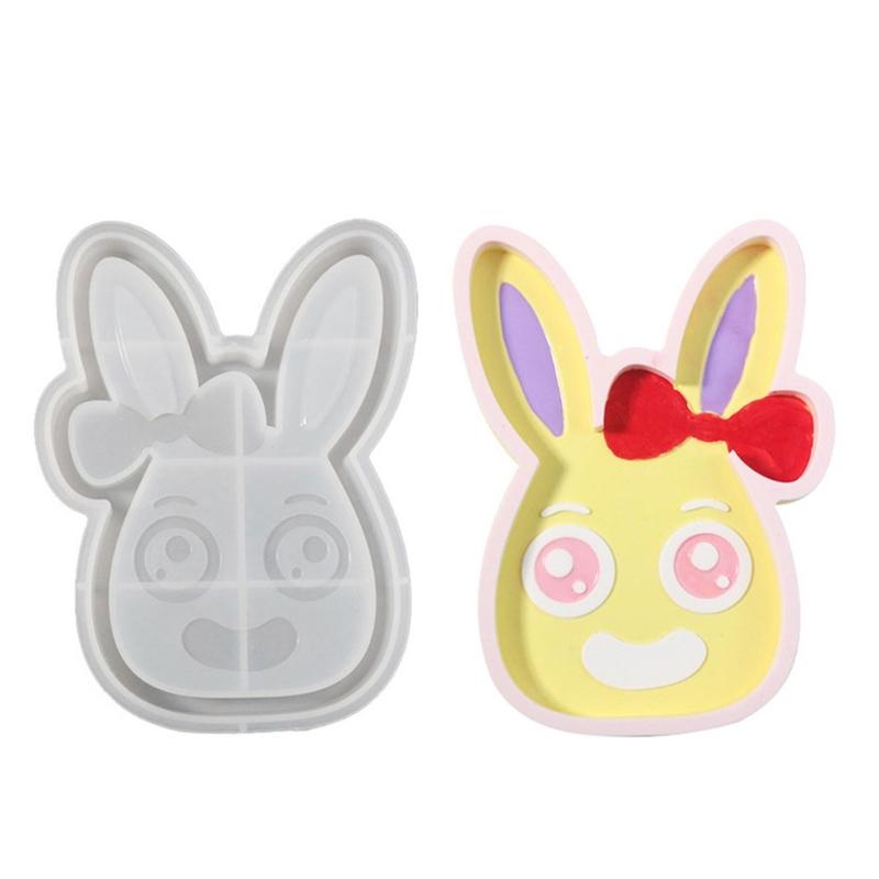 Flexible Sturdy Silicone Epoxy Resin Castes Mold Rabbits Shaped Tray Dishes Molds for Craft and Home Decoration