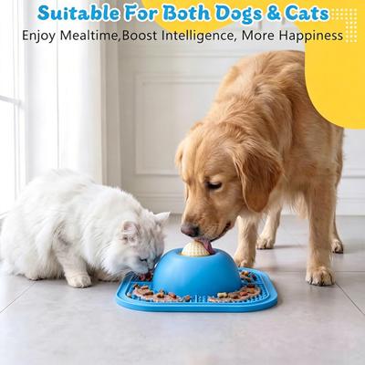 Slow Feeder Dog Bowl for Liquid Treat, Dog Bowl with Licking Ball, Dog Lick Bowl for Safe Eating, Bone Broth, Yogurt, Wet Dog Food