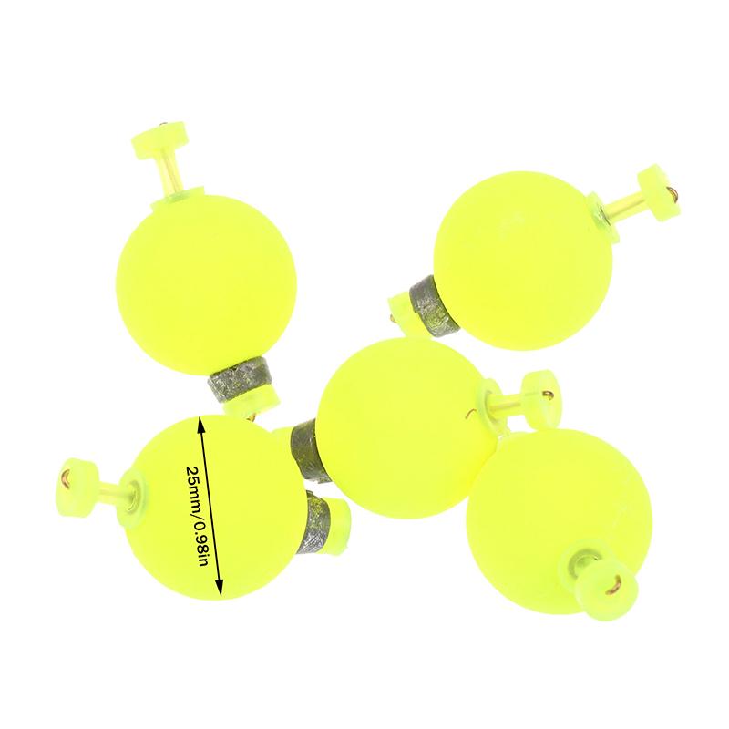 5 Pcs Snap-On Ball Fishing Bobber Floats Weighted Bobbers EVA Foam Corks For Crappie Bluegill Panfish Catfish