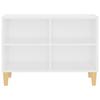 TV Cabinet with Solid Wood Legs White 69.5 x 30 x 50 cm