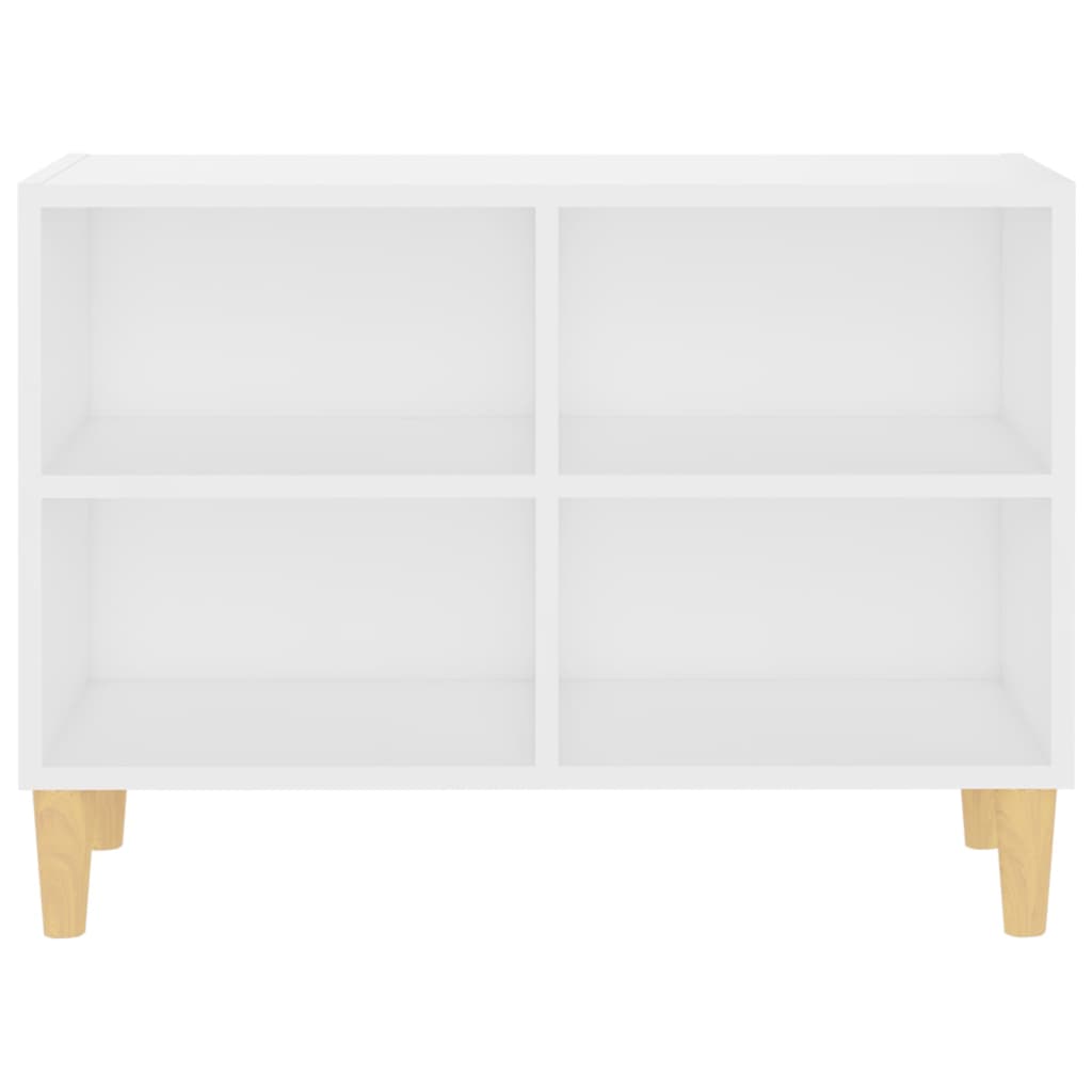 TV Cabinet with Solid Wood Legs White 69.5 x 30 x 50 cm