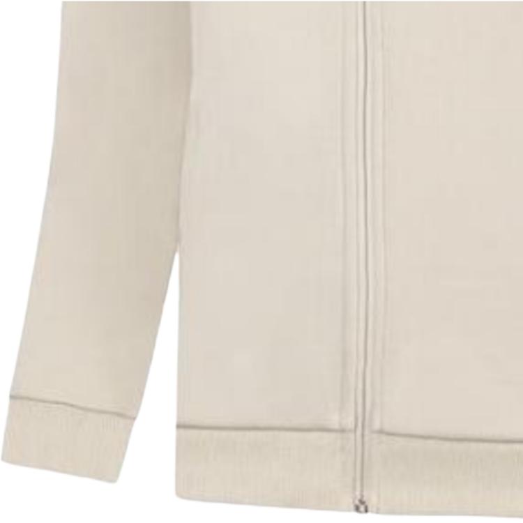 Li Ning Plain Stand Collar Open Front Casual Hoodie Men hoodies Oatmeal-Gray AWDT989-4