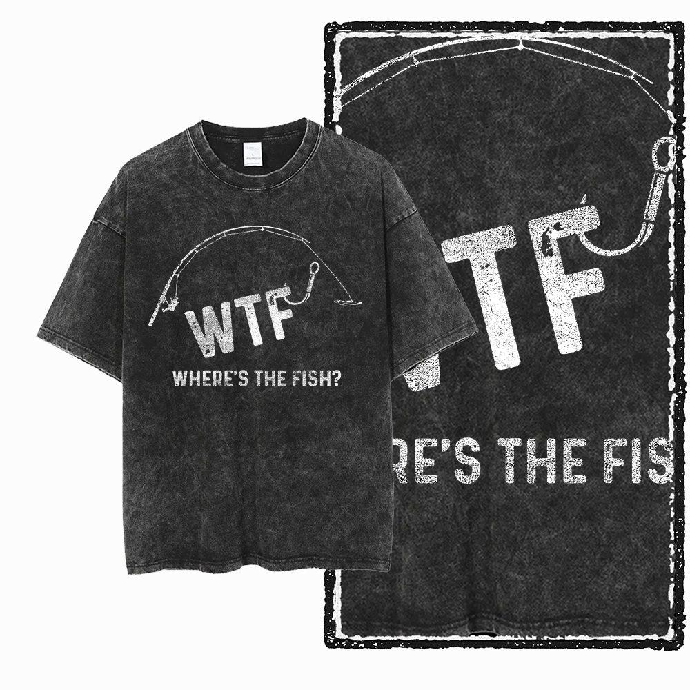 G Acid Washed Black Cool Cotton Fishing Printed Unisexs Tshirt Streetwear Big Size Oneck Unisexs Tee Tshirt S разноцветный