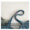 2026 Trendy Large Capacity Denim Tote Bag - Casual and Fashionable Shoulder Bag for Work and Commute