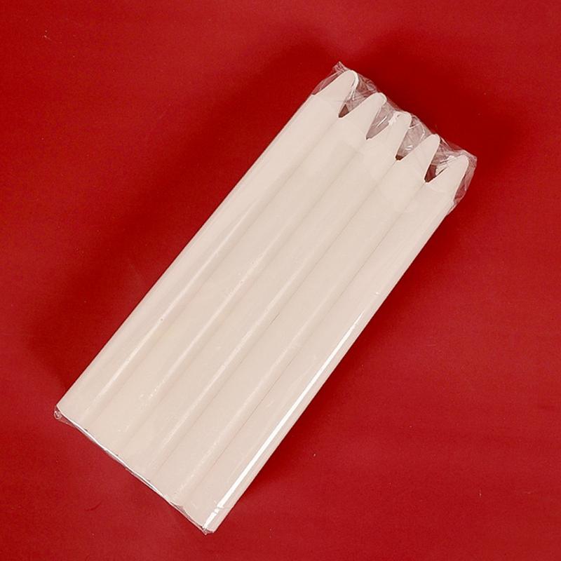 Taper Candles 10X Natural Wax Unscented Candle Survival Supplies Short Taper Candles Household for Wedding Blessing Celebrations