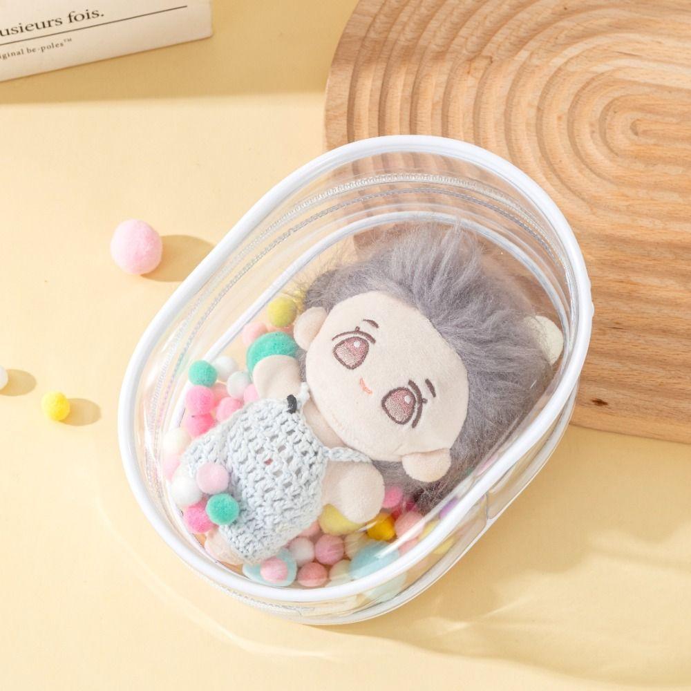 PVC Cotton Doll Display Bag with Keychain Cotton Doll Storage Bag  Doll Accessories