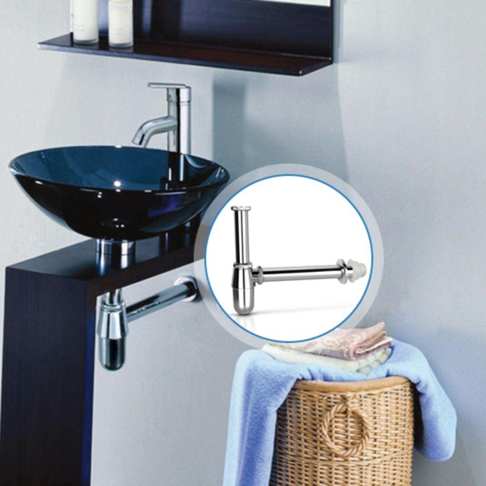 Zinc Zinc Zinc Alloy Siphon Drainer Plumbing Tube Adjustable Height Sink Waste Trap Drain Kit Outlet