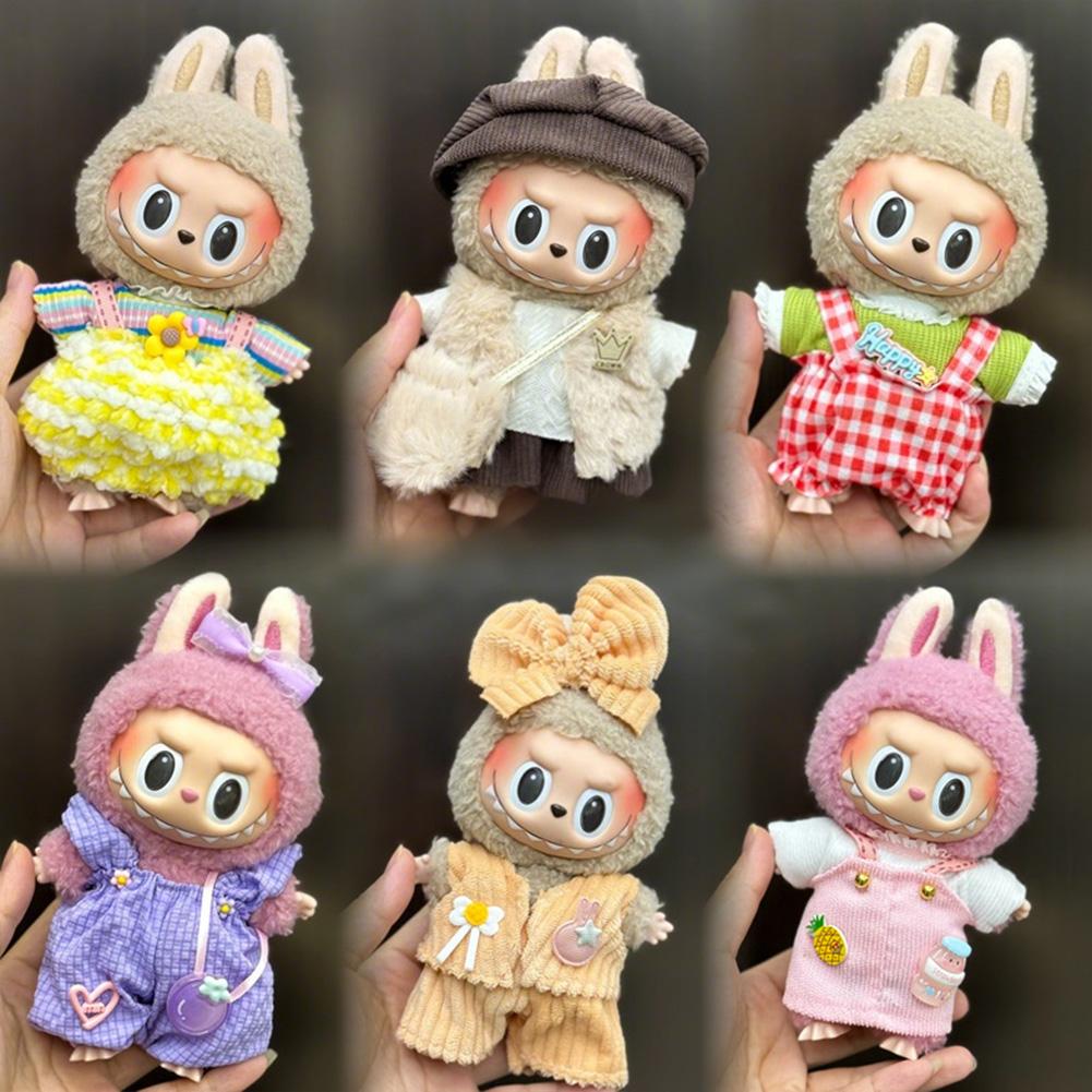 For 17cm Labubu Doll Clothes Fashion Clothes Hoodies Doll Clothes Color Match Hoodies Dolls Accessories Cute Decoration Little Cloths