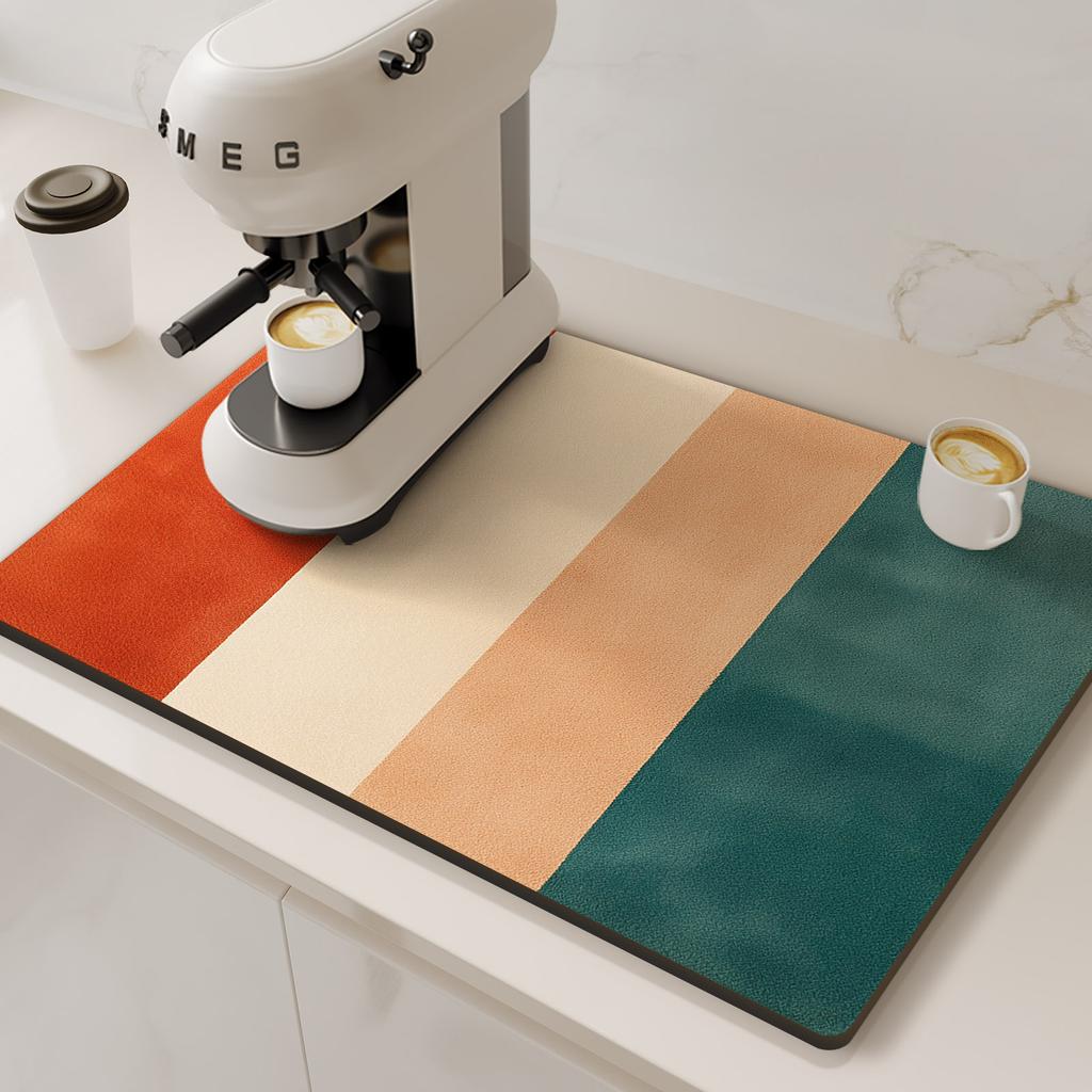 Coffee Machine Mat Drain Pad For Kitchen Non-slip Dish Drying Mats Quick Dry Tableware Faucet Placemat Dinnerware
