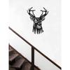 1 Piece Deer Head Wall Art Wrought Iron Home Decor Lodge Rustic Metal Animal Sculpture Antler Mount Hanging Ornament