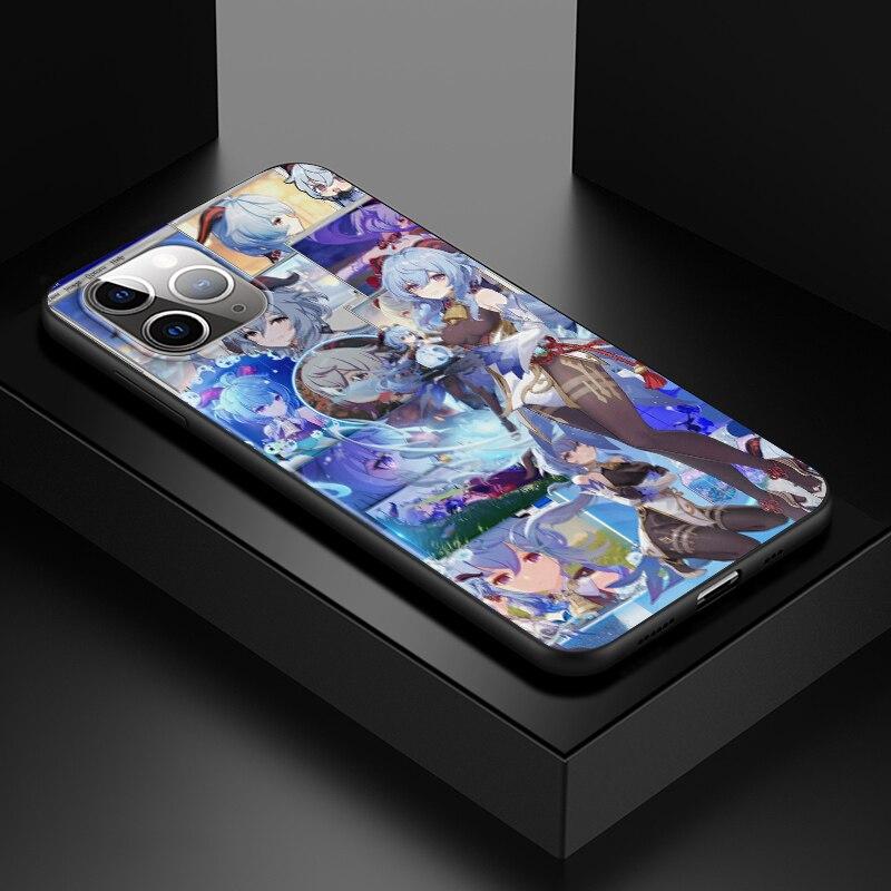 Genshin wpływ na Apple iPhone 13 12 11 SE XS XR X 7 8 6 5 S mini Plus Pro MAX 2020 miękki czarny futerał na telefon