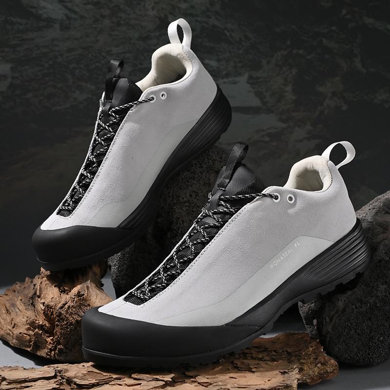 Men's Waterproof Leather Hiking Shoes Durable Outdoor Sport Men Trekking Leather Shoes Lace-Up Climbing Hunting Sneakers
