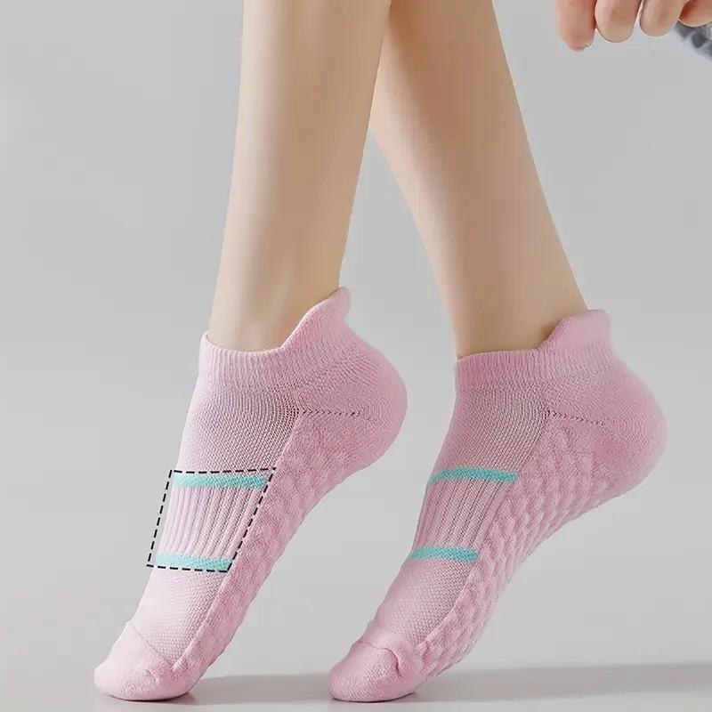 6/12 Pairs Women Striped Sports Ankle Socks Sweat Absorbing Breathable Soft Comfortable Arch Support Running Leisure Socks