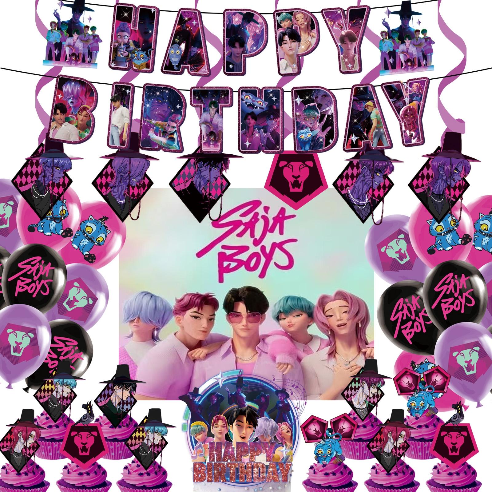 

Баннер для украшения тематической вечеринки по случаю дня рождения, флажки, флажок для торта, воздушные шары - Набор One Size