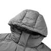 Skechers FW23 Stroll Series Solid Color Casual Long Hooded Down Jacket Men outerwear Shark-Gray L423M140-00MM