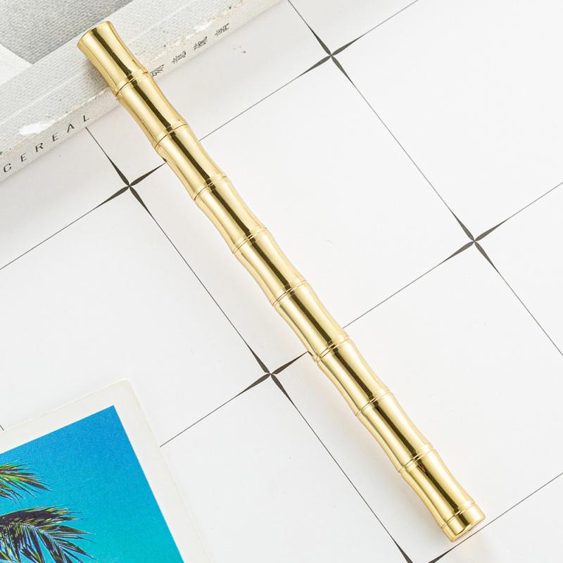 Neu! 0,5 mm Messing-Business-Unterschriftsstift, einfarbig, Bambus, Geschenke, Tintenroller, Studenten-Briefpapier, Büro