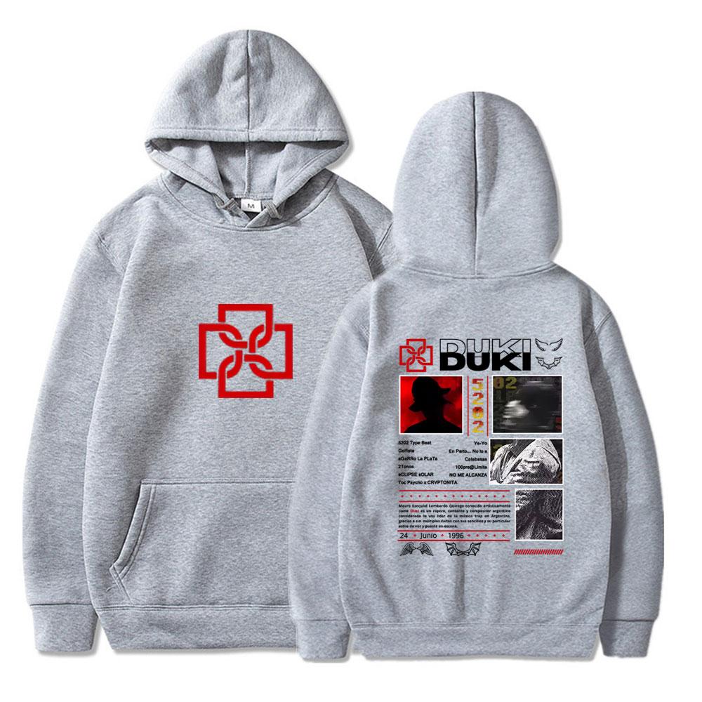 Rapper Duki 5202 MIXTAPE Album Streetwears Men's Women Fashion Hip Hop Vintage Tops Casual Long Sleeve Winter Oversized Clothing
