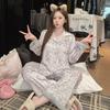 Women Golden Velvet Pajama Set Autumn Winter Warm Luxury Leopard Furry Cuff Lapel Cardigan Loungewear Diamond Velvet Home Outfit