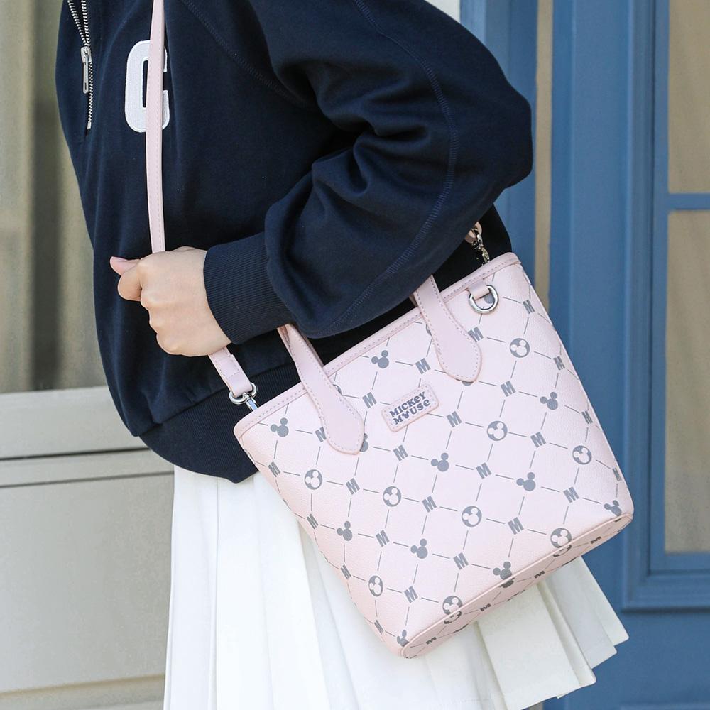New Disney Mickey Series PU Tote Handbag, Shoulder Bag, Crossbody Bag, Handbag Regular Women's Pink BMK-71605P
