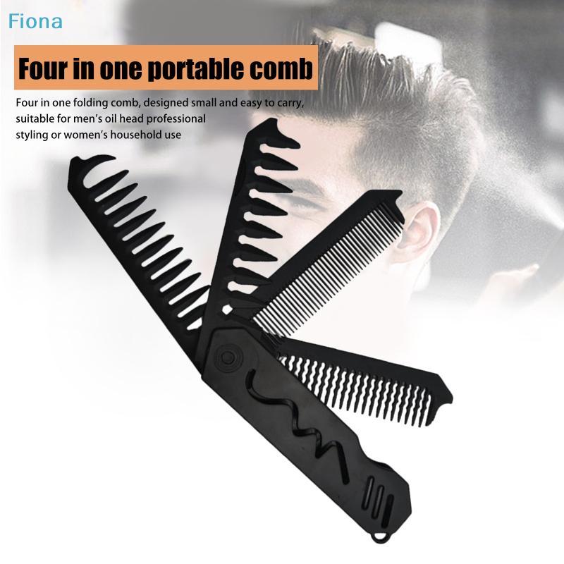 Barber Hair Clipper Folding Combs Multifuncional Plastic Wide Tooth Oil Head Comb Beard Combing Three/Four In One Styling Tools