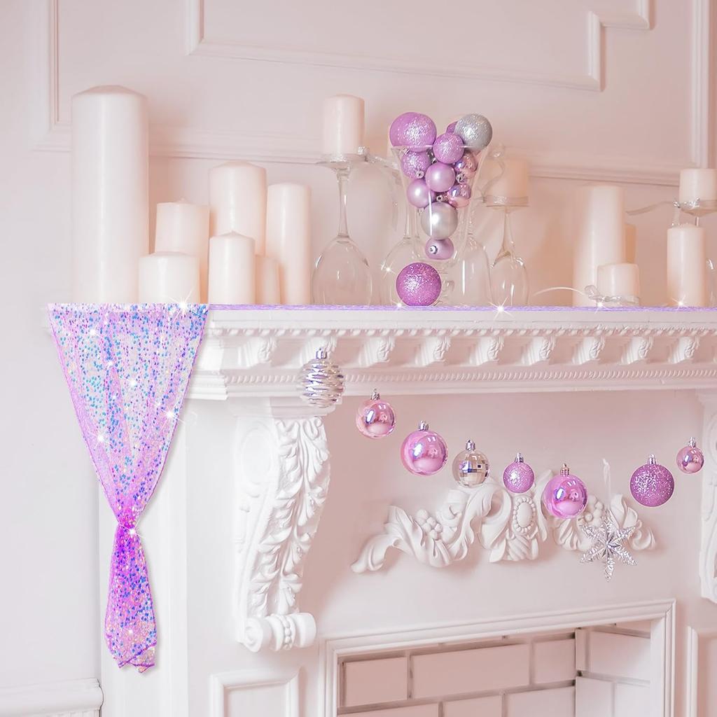 Glitter Iridiserende Paljett Bordløper, Myk Bryllups Spiseborddekorasjon For Brude-, Baby Shower, Jentes Bursdag, Bryllupsfest