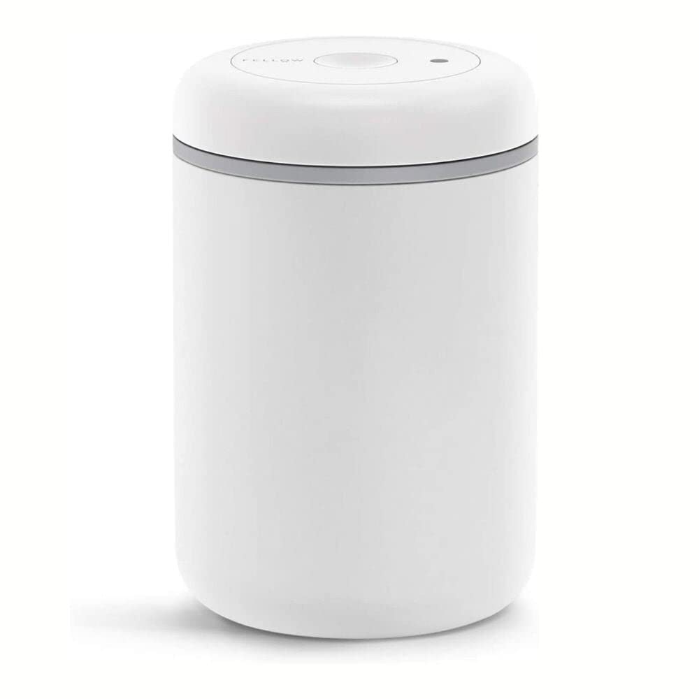 Fellow Atmos Vacuum Canister, Official Manufacturer, CoffeeFood Storage Container, Stylish Interior Container (White, 1.2L)
