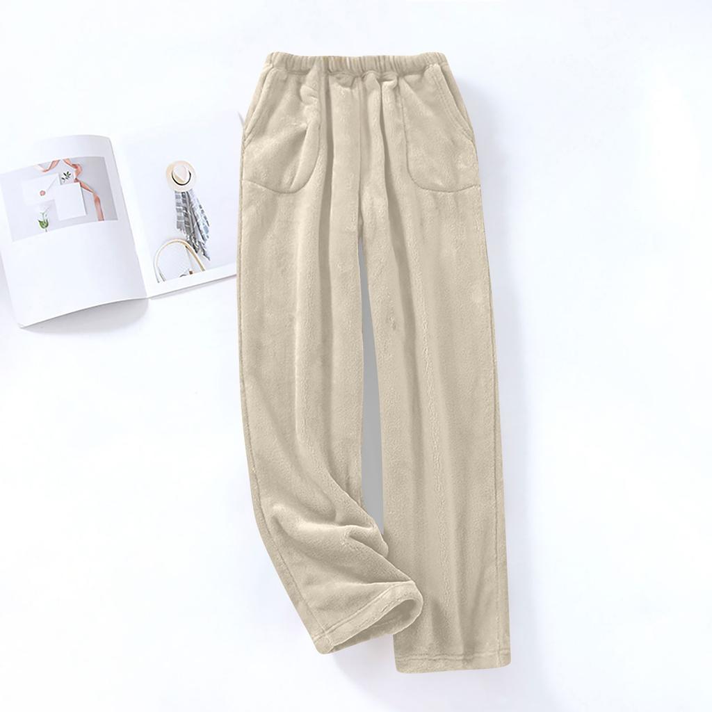 Women's Casual Straight Leg Pants Color Casual Long Pants With Pockets