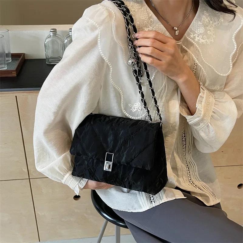 Fashion Chain Shoulder Crossbody Bags for Women Tote Purses and Handbags New Vegan Leather Ladies Messenger Bag High Quality