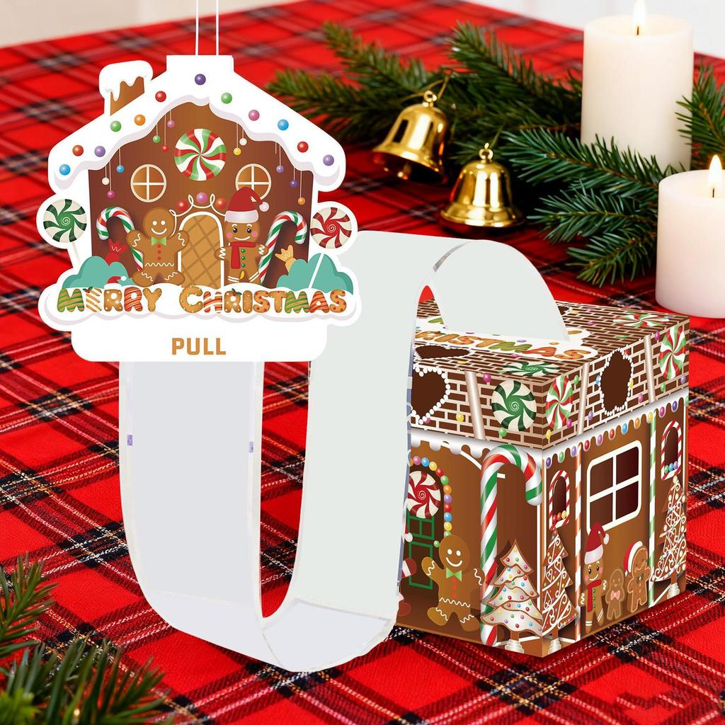 Christmas Money Box For Cash Gingerbread Man Festive Party Favors Money Pull Box For Cash For Family Friends Kids Adults Men
