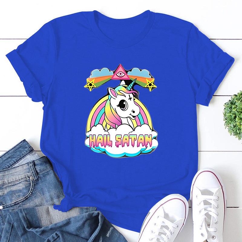 Hail Satan T-Shirt Men's Fashion Short Sleeves Cotton Tops Fashion Clothing