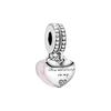 Pandora Mother and Daughter's Beautiful, Fashionable and Beautiful Hearts, 925 Silver Pendant, Women's Model, Silver 792072EN40