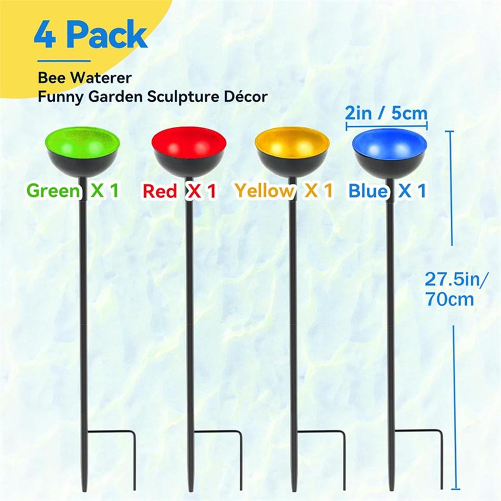Bee Watering Stations 4 Pieces Bee Drinking Station For Garden Rustproof Pollinator Feeding Outdoor Decor For Courtyard Backyard