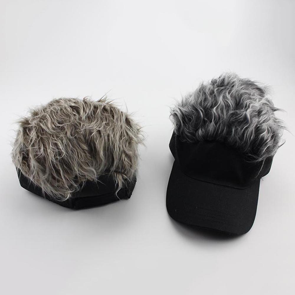 Fake Flair Hair Sun Visor Cap with Hair Wig Hats Novelty Baseball Caps Accessory