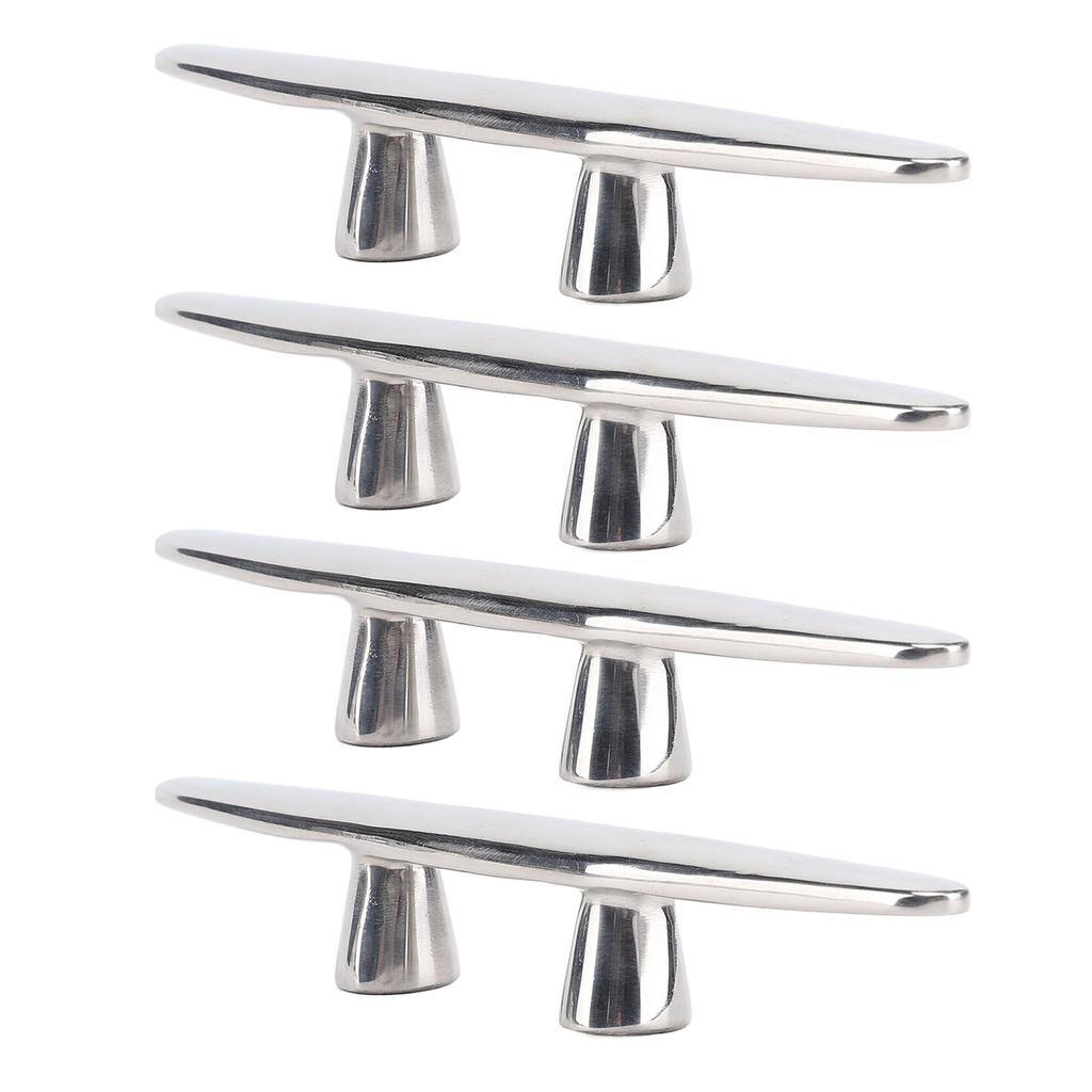 4PCS 6in Open Base Boat Cleat 316 Stainless Steel Polished Dock Cleats Tie Down for Yacht Cargo Ship Speedboat