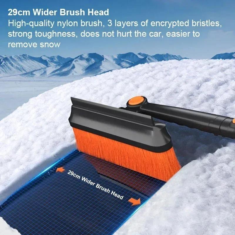 YIJU 5-In-1 Car Ice Removing Brush Shovel Retractable Winter Snow Shovel Ice Removal Scraper Car Winter Cleaning Accessories