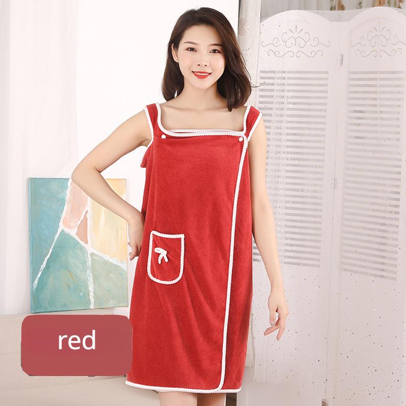 Extra-size Can Wear Bath Towels for Adult Women Absorbent Soft and Comfortable Bathrobe Towel Pure Color