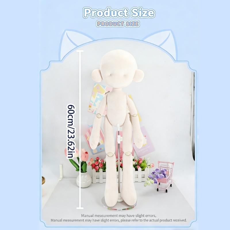 60cm Undressed Ball Jointed Doll Changeable Nude Cotton Doll For Creative Play And Fun Activity For Adult Kids Collector