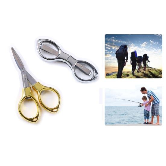 MUQZI Sports Accessory Mini Folding Stainless Steel Scissors Keychain Fishing Camping Travel Cutter