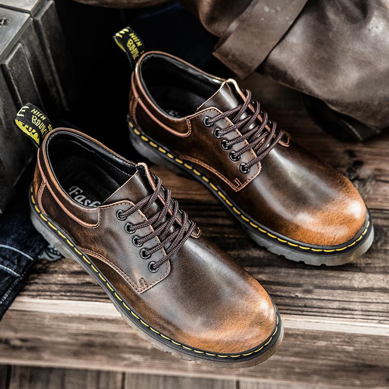 Mens Luxury Casual Genuine Leather High-quality Leisure Tooling Shoes Comfortable Inside Handmade Trend Fashion Shoes Size