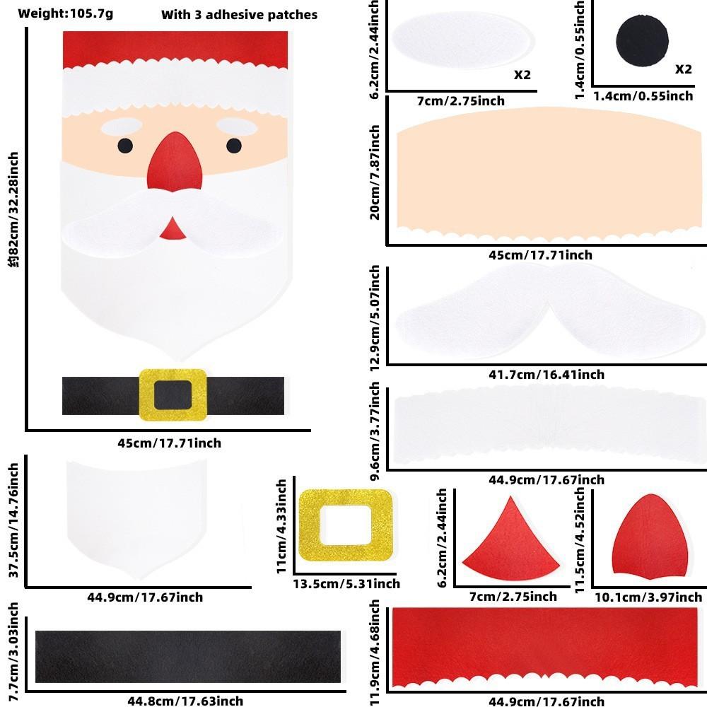 Adorable Christmas Door Decor Felt Cartoon Wall Stickers Featuring Reindeer Snowman And Santa Designs