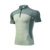 Fitness Running Sports Short Sleeved T-shirt Men's Stand Up Collar Half Zipper High Elasticity Breathable Outdoor Quick Drying Clothes