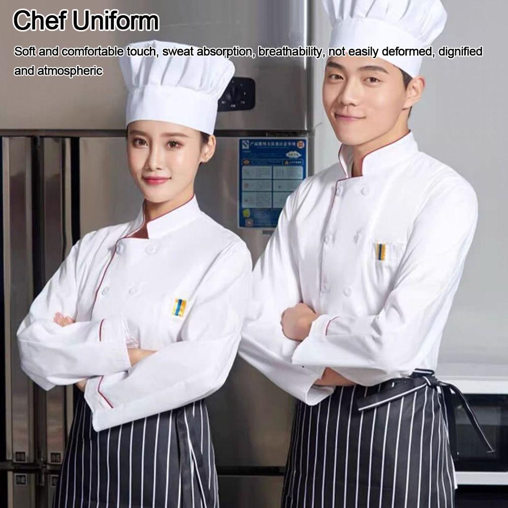 Uniforme de Chef Unisexe Manches Courtes Longues Uniforme de Travail Nouvelle Salopette Restaurant