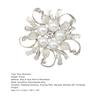 Women Breastpin Elegant No Deformation Flower Rhinestone Faux Pearl Brooch Pin for Party Dating