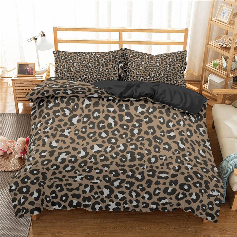 Leopard Print Duvet Cover Soft Butterfly Bedding Set King Twin Microfiber Animal Skin Fur Comforter Cover For Girls Boys Teens